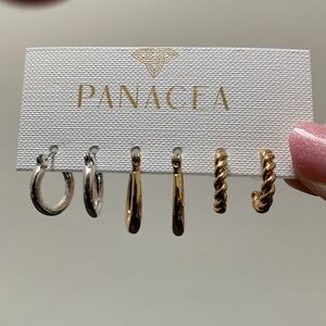 Nordstrom Gold and Silver Earring Trio 3 Pairs